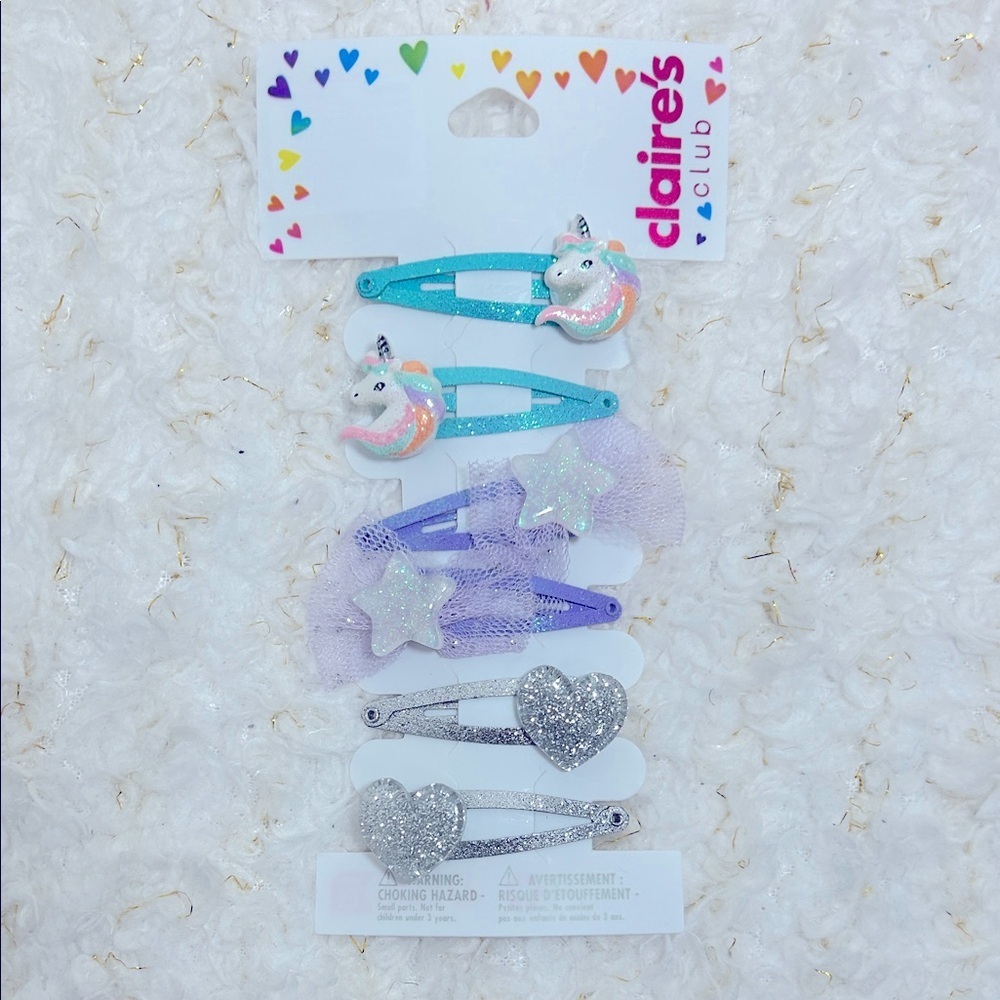 Claire's Glitter Unicorn and Star Hair Clips
